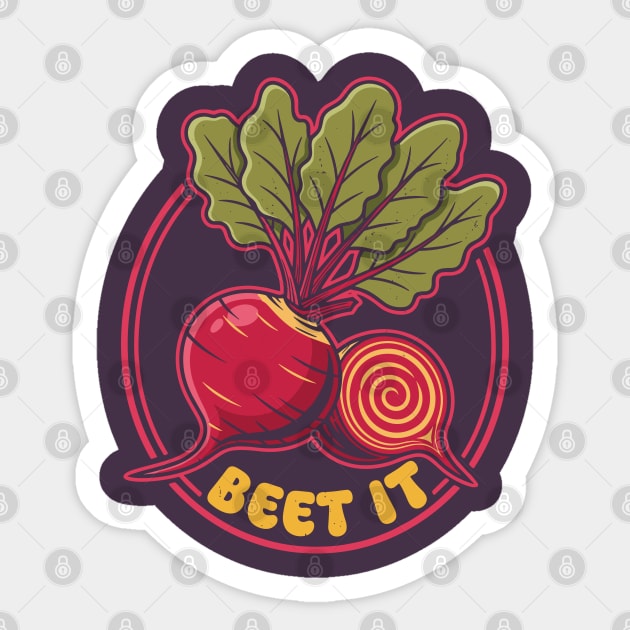 Beet It Funny Veggie Sticker by enrynz